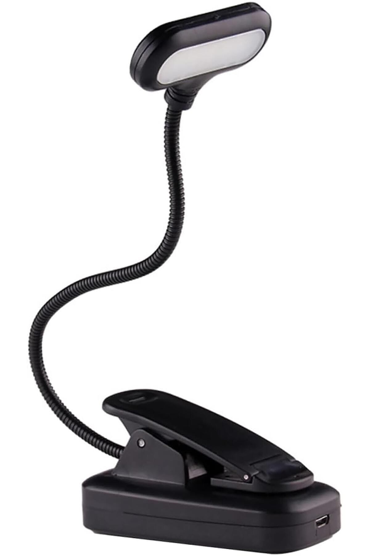 1_org_zoom Ledli Klipsli Mini Kitap Okuma Lambası Mandallı Pille Çalışan Işık Masa Lambası Kitap Okuma Işığı - Görsel 1